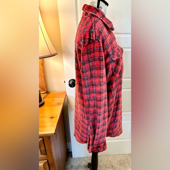 LUUKSE Buffalo Check Plaid V-Neck Fluffy Soft (PJ) Flannel Shirt Sz XL - Picture 6 of 12